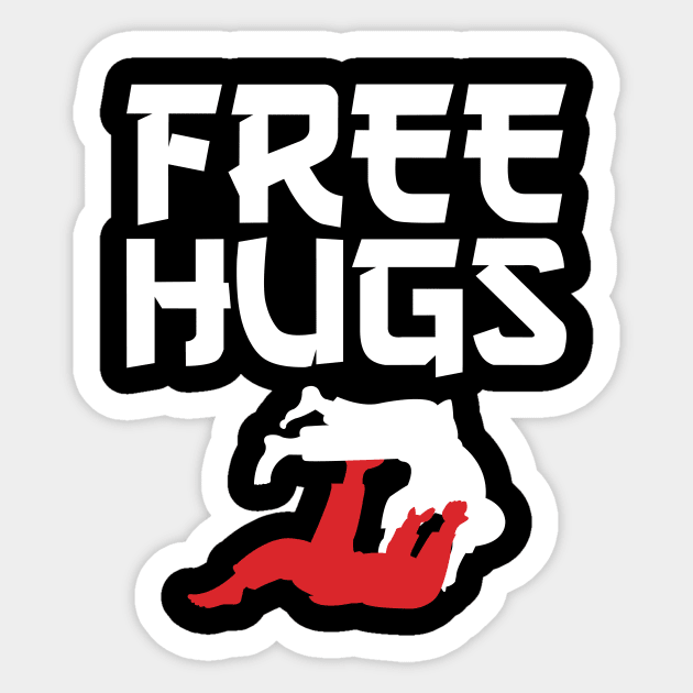 Funny Free Hugs BJJ Jiu-Jitsu Takedown Jiu Jitsu Sticker by theperfectpresents